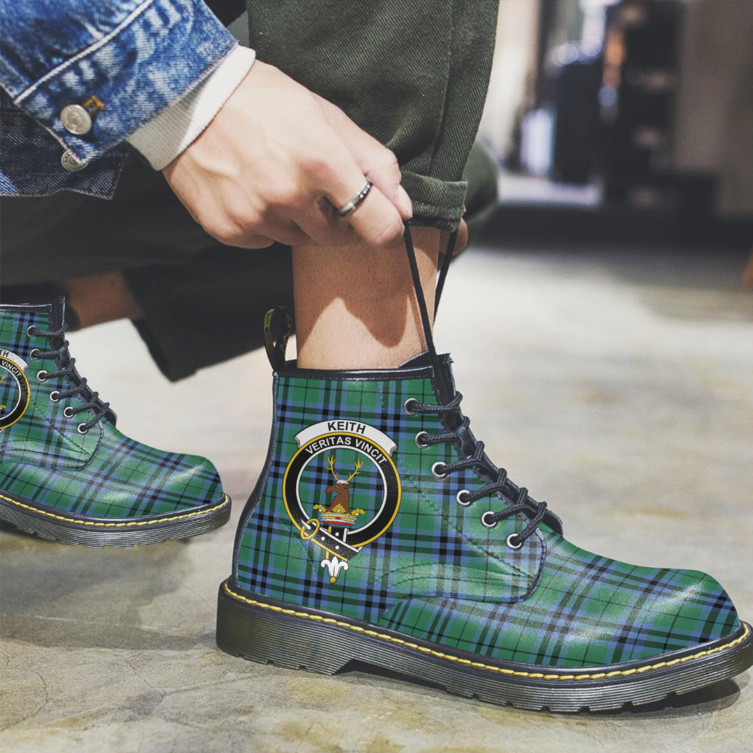 Keith Ancient Tartan Crest Leather Boots