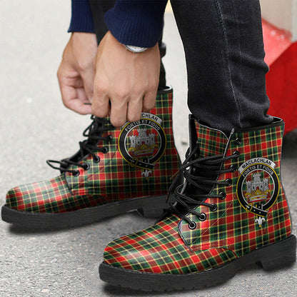 MacLachlan Hunting Modern Tartan Crest Leather Boots