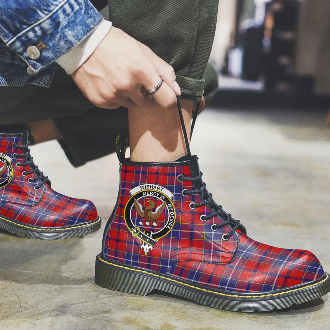 Wishart Dress Tartan Crest Leather Boots