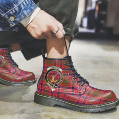 Lumsden Modern Tartan Crest Leather Boots