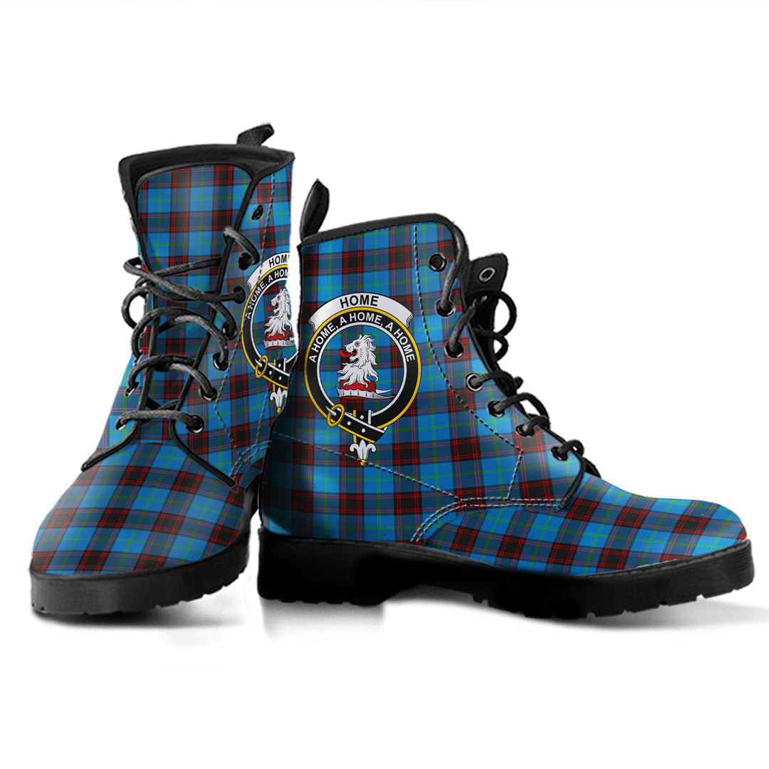 Home Ancient Tartan Crest Leather Boots