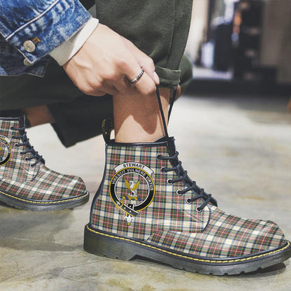 Stewart Dress Ancient Tartan Crest Leather Boots