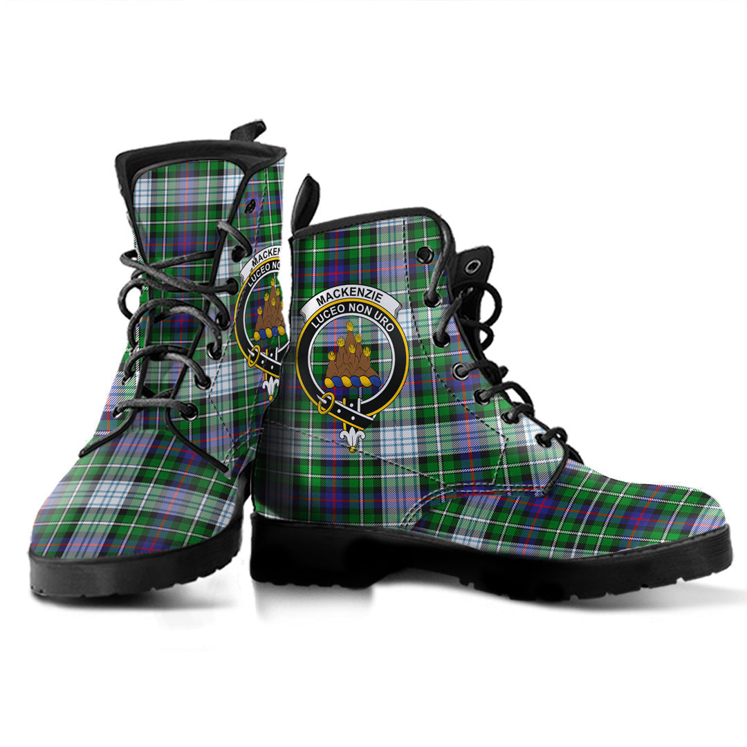 MacKenzie Dress Modern Tartan Crest Leather Boots