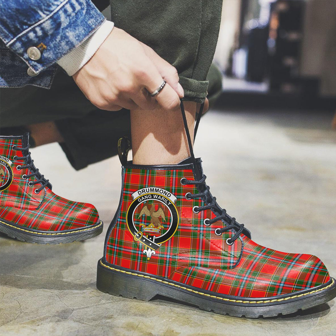 Drummond of Perth Tartan Crest Leather Boots