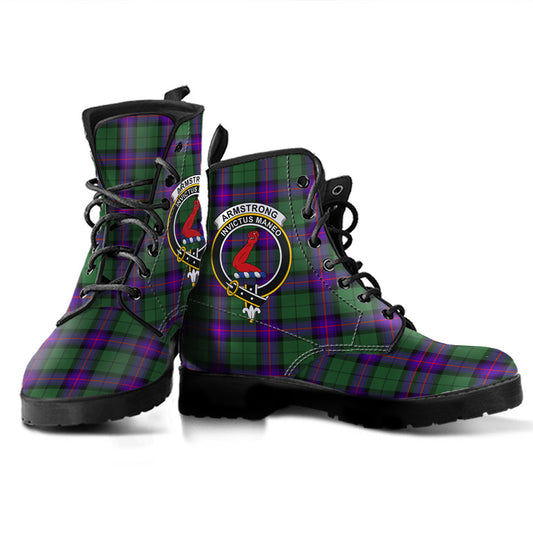 Armstrong Modern Tartan Crest Leather Boots