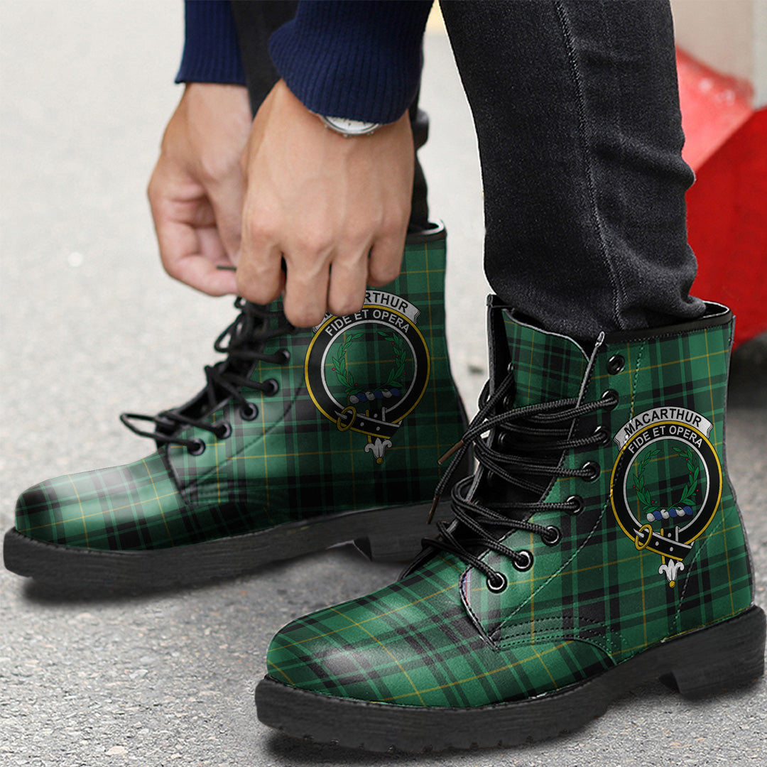 MacArthur Ancient Tartan Crest Leather Boots