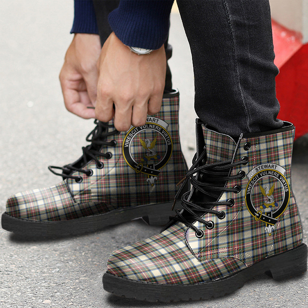 Stewart Dress Ancient Tartan Crest Leather Boots