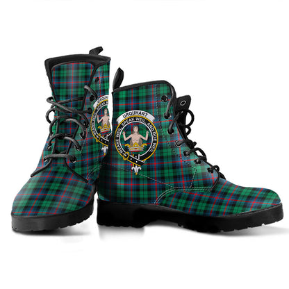 Urquhart Broad Red Ancient Tartan Crest Leather Boots