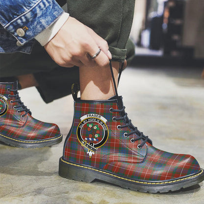 Fraser Ancient Tartan Crest Leather Boots