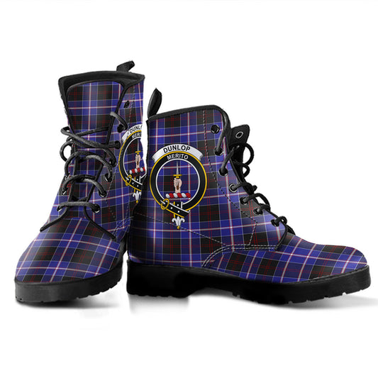 Dunlop Modern Tartan Crest Leather Boots