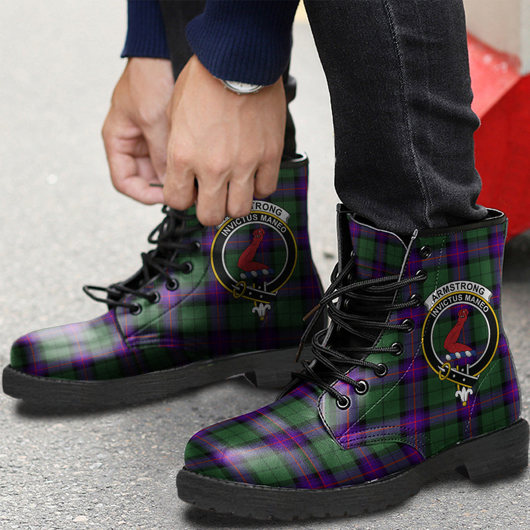 Armstrong Modern Tartan Crest Leather Boots