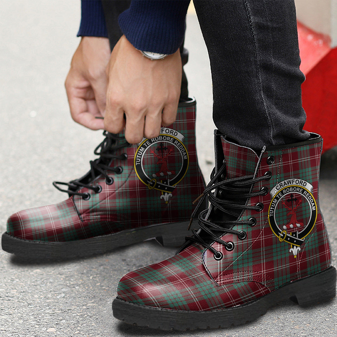 Crawford Modern Tartan Crest Leather Boots