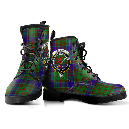 Adam Tartan Crest Leather Boots