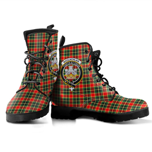 MacLachlan Hunting Modern Tartan Crest Leather Boots