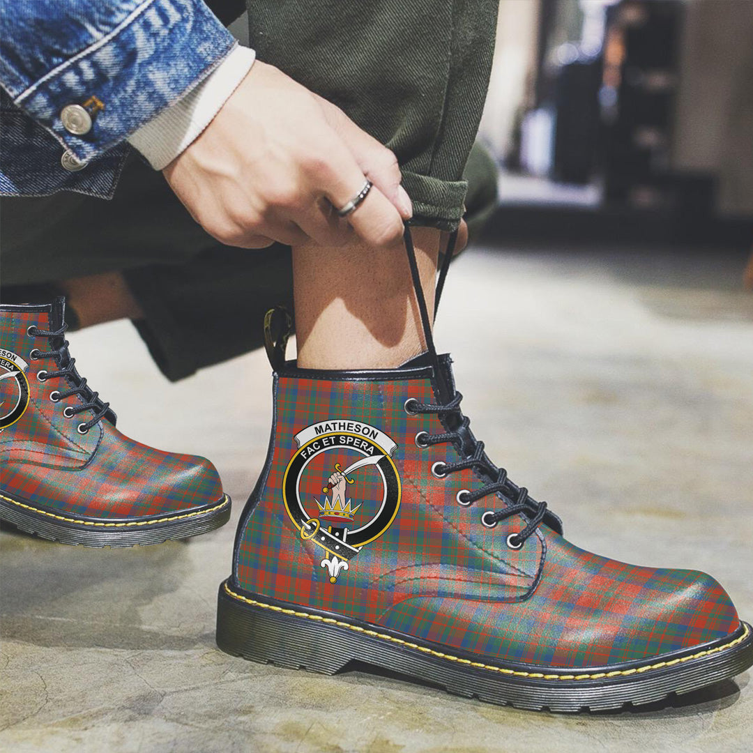 Matheson Ancient Tartan Crest Leather Boots