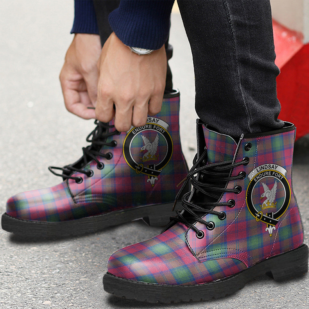 Lindsay Ancient Tartan Crest Leather Boots