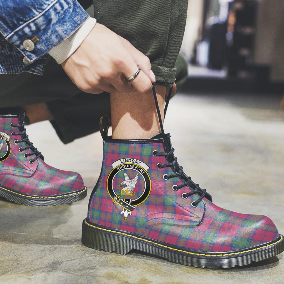 Lindsay Ancient Tartan Crest Leather Boots