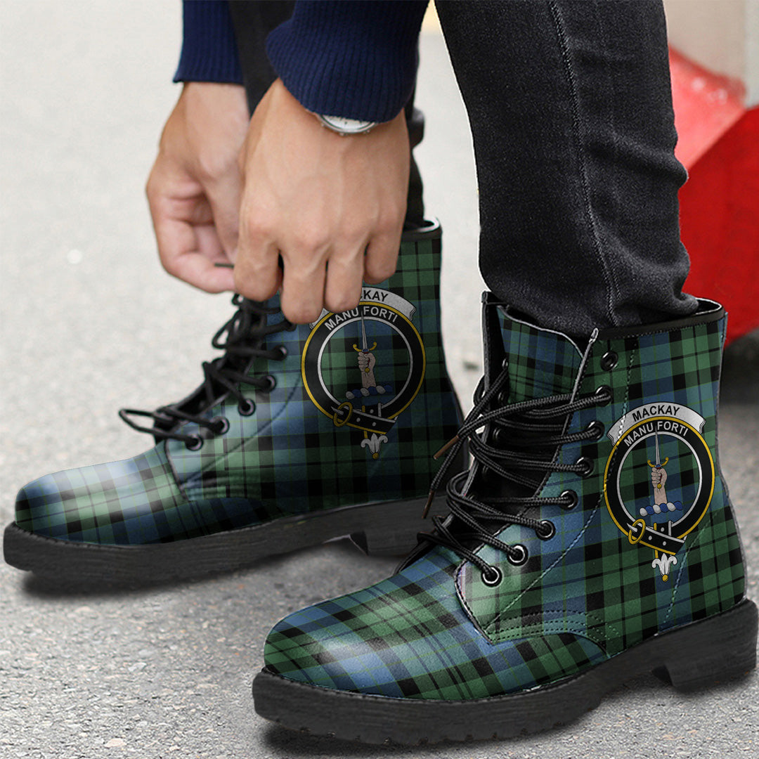 MacKay Ancient Tartan Crest Leather Boots