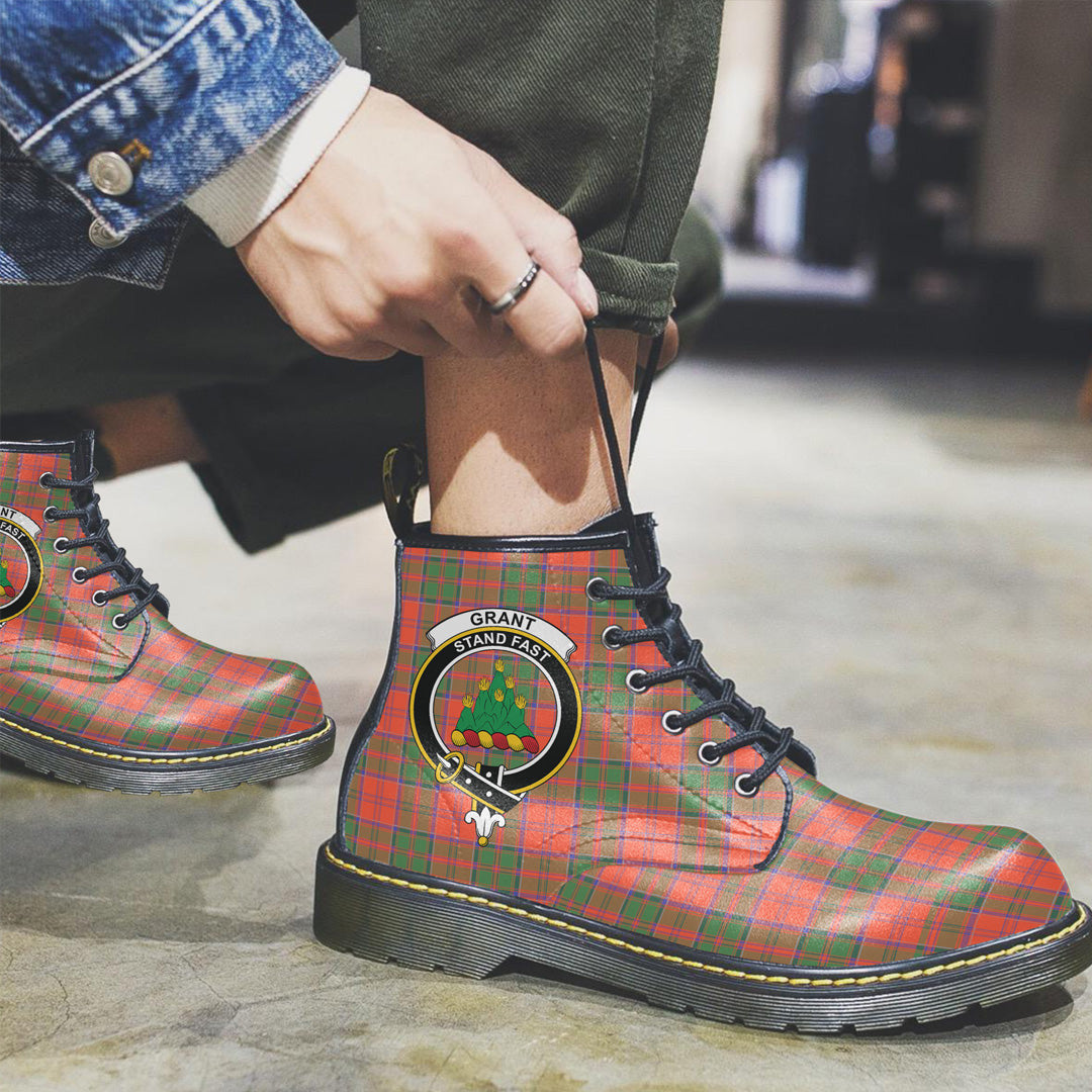 Grant Ancient Tartan Crest Leather Boots