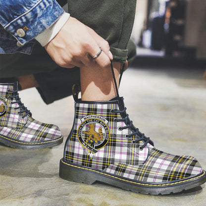 MacPherson Dress Modern Tartan Crest Leather Boots