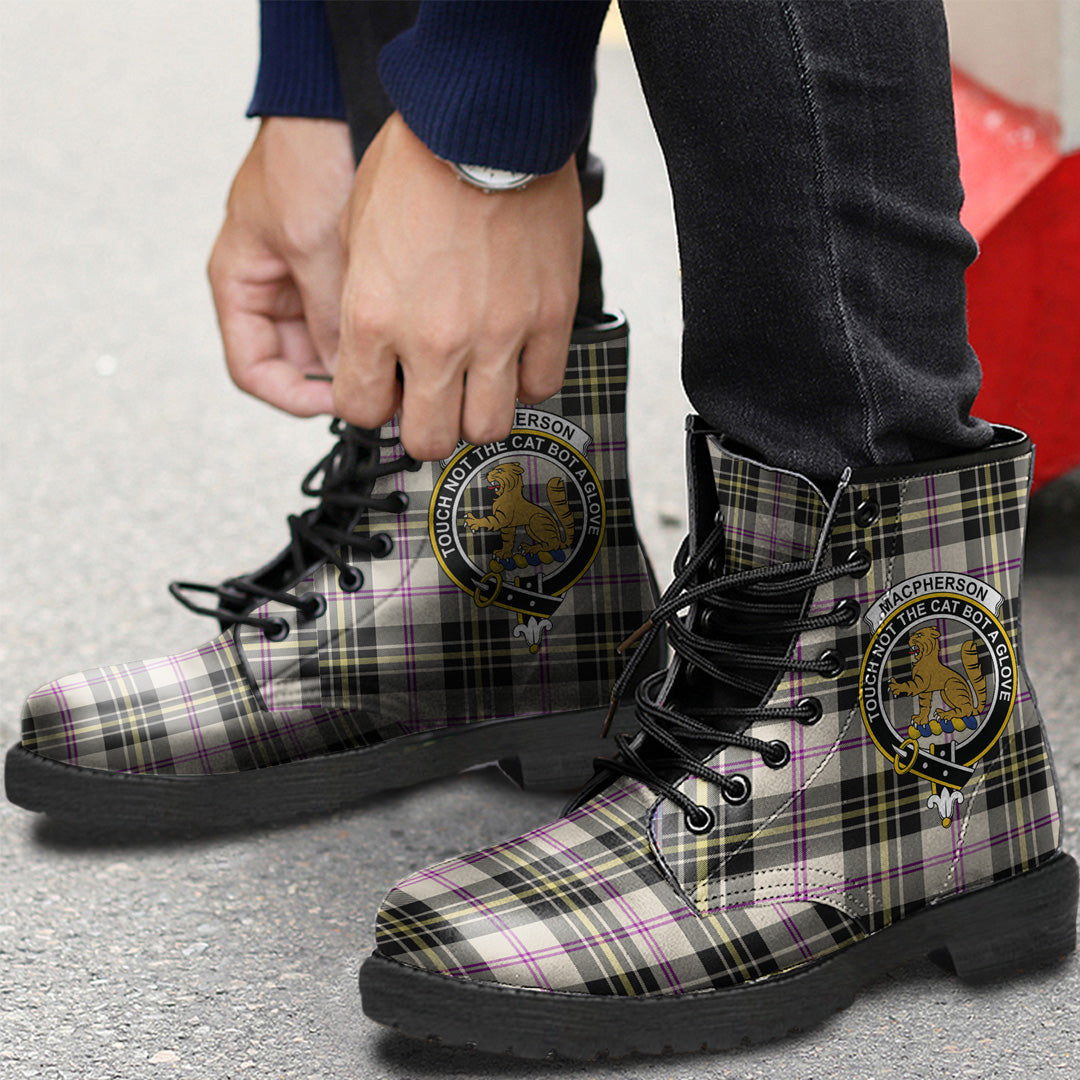 MacPherson Dress Ancient Tartan Crest Leather Boots