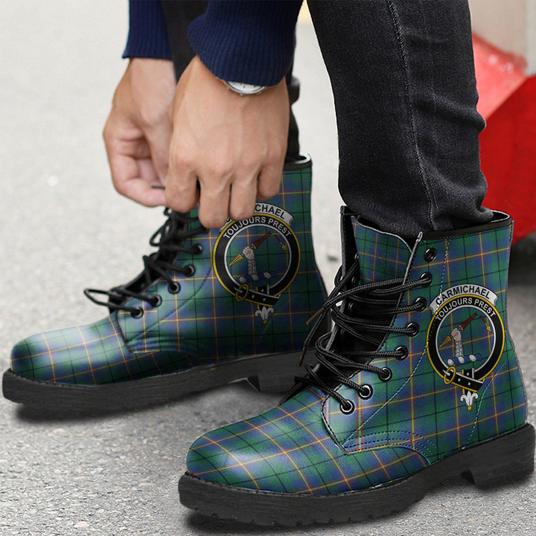 Carmichael Ancient Tartan Crest Leather Boots