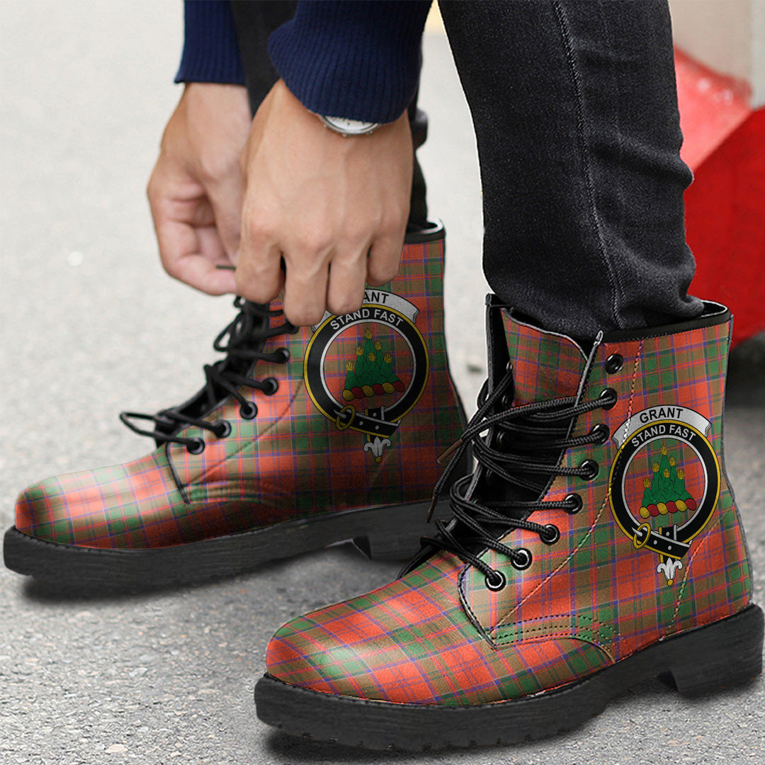 Grant Ancient Tartan Crest Leather Boots