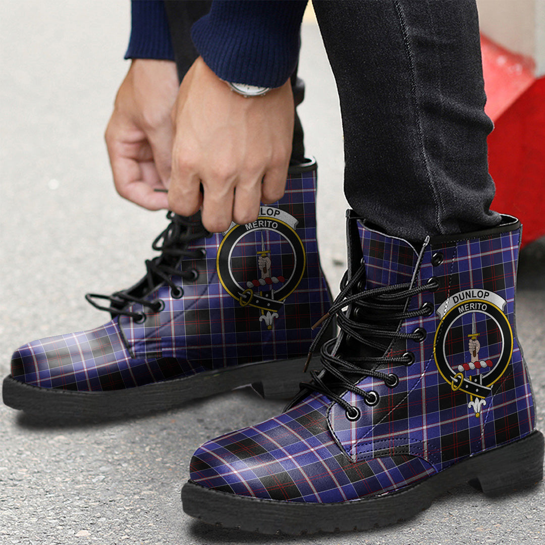 Dunlop Modern Tartan Crest Leather Boots