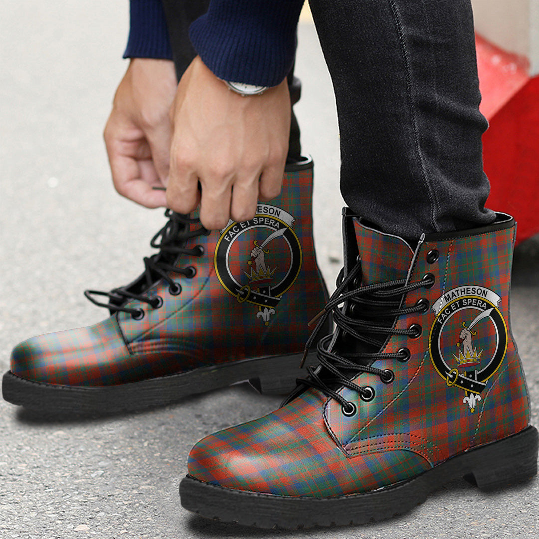 Matheson Ancient Tartan Crest Leather Boots