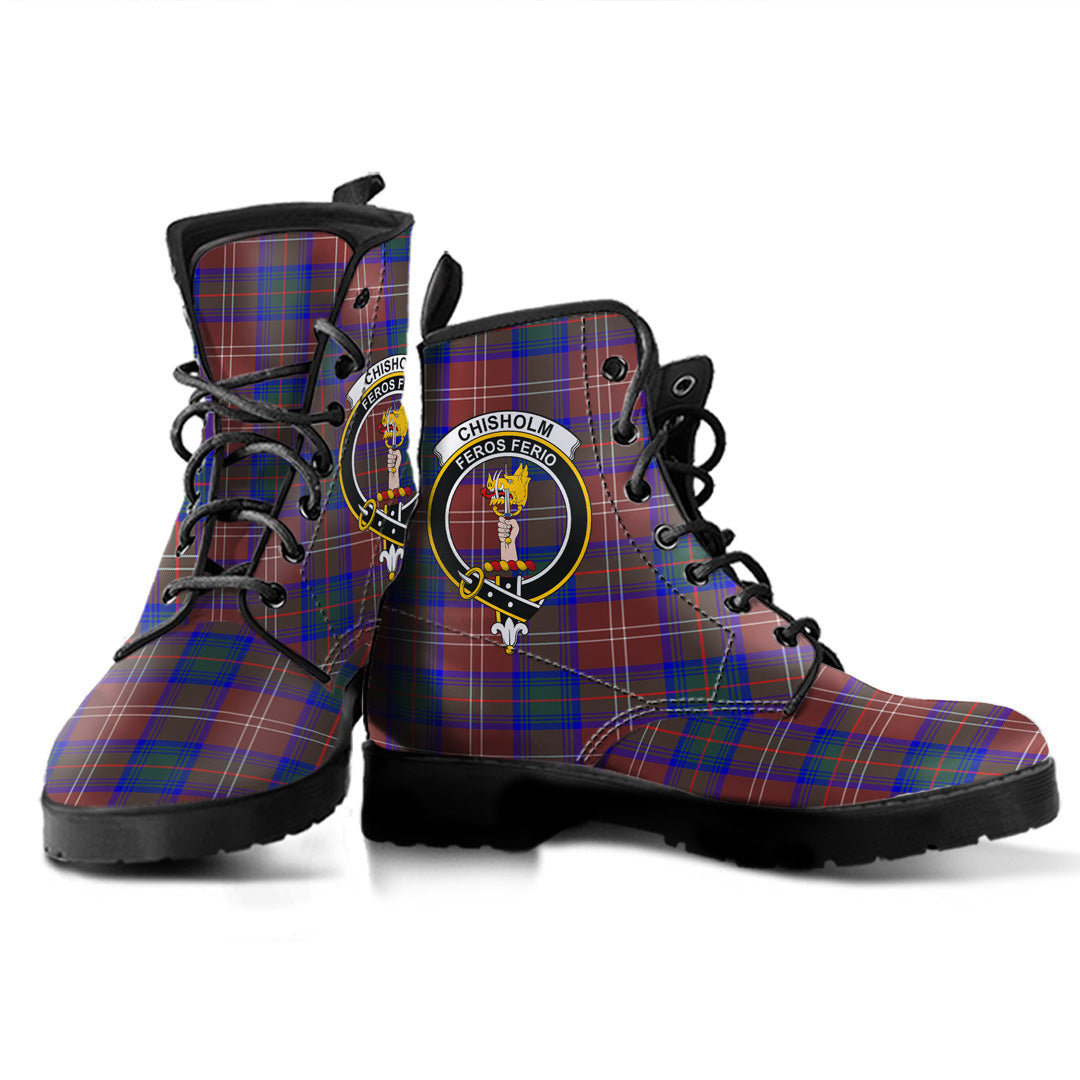 Chisholm Hunting Modern Tartan Crest Leather Boots