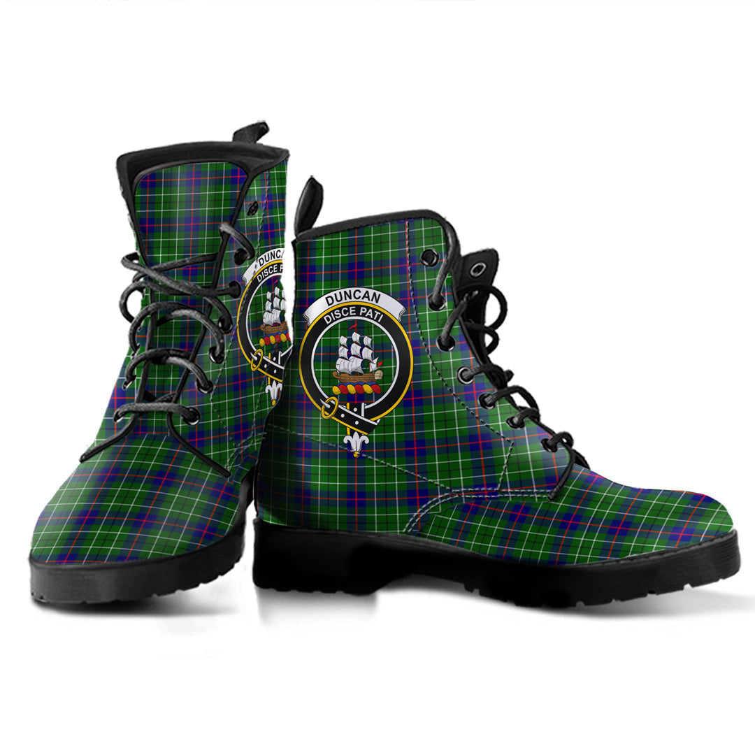 Duncan Modern Tartan Crest Leather Boots