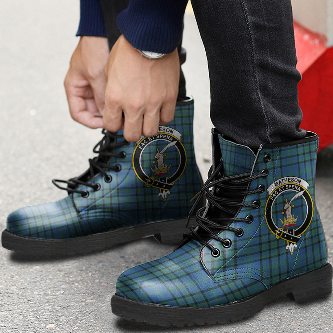 Matheson Hunting Ancient Tartan Crest Leather Boots