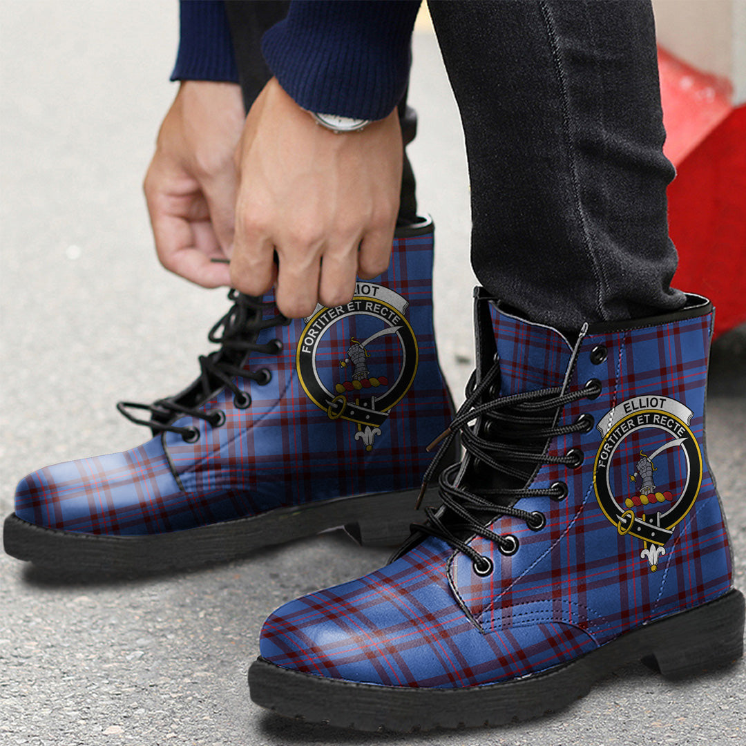 Elliot Modern Tartan Crest Leather Boots