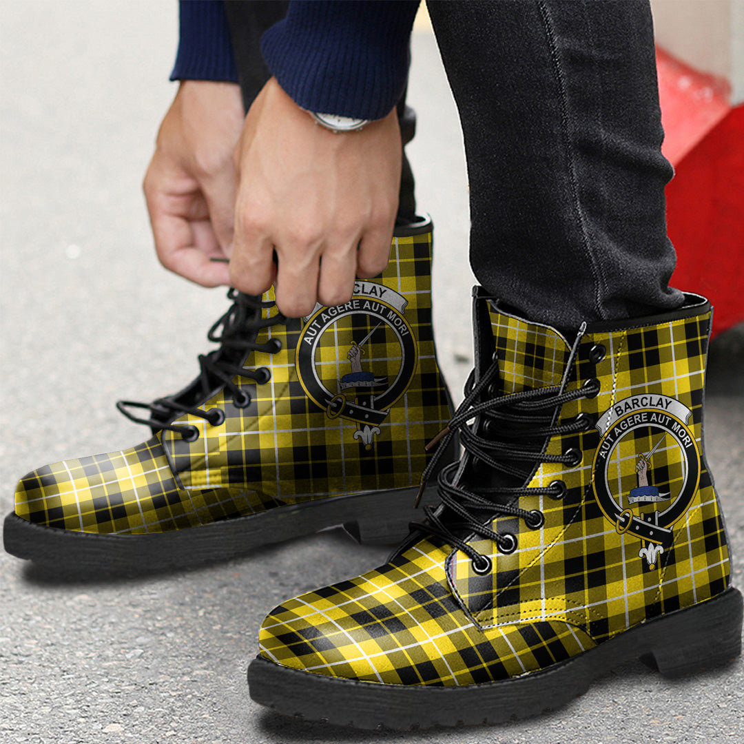 Barclay Dress Modern Tartan Crest Leather Boots