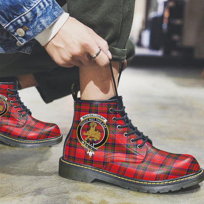 MacGillivray Modern Tartan Crest Leather Boots