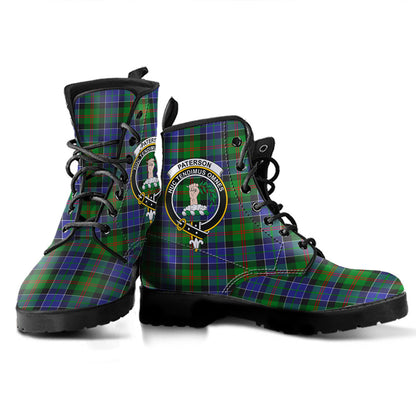 Paterson Tartan Crest Leather Boots