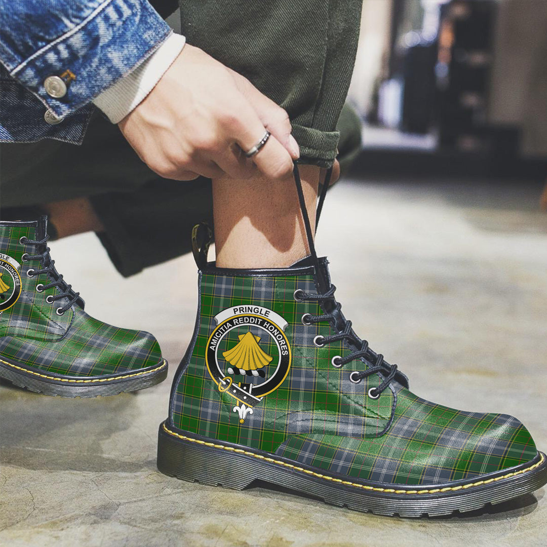 Pringle Tartan Crest Leather Boots