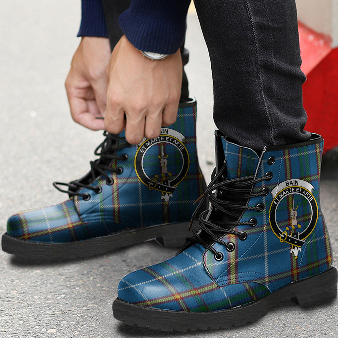 Bain Tartan Crest Leather Boots