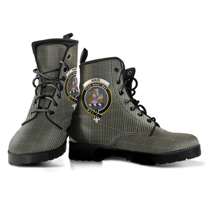 Haig Check Tartan Crest Leather Boots