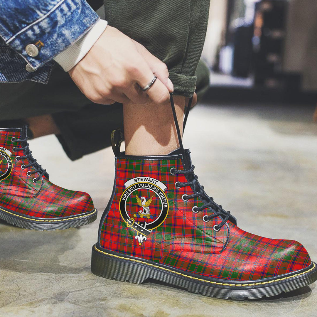 Stewart of Appin Modern Tartan Crest Leather Boots