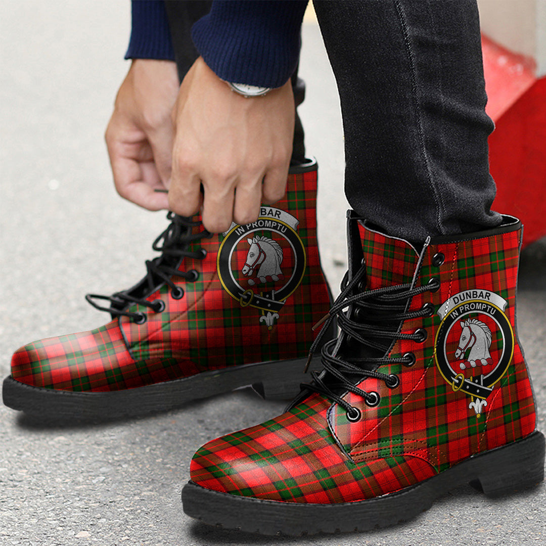 Dunbar Modern Tartan Crest Leather Boots