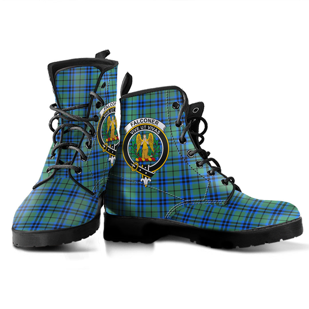 Falconer Tartan Crest Leather Boots