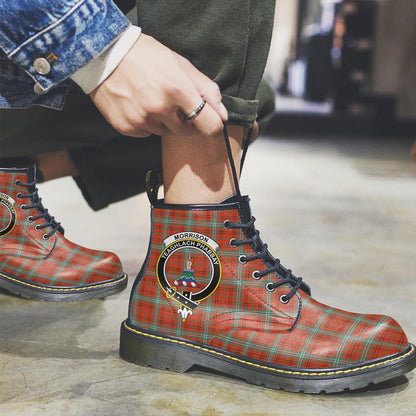 Morrison Red Ancient Tartan Crest Leather Boots