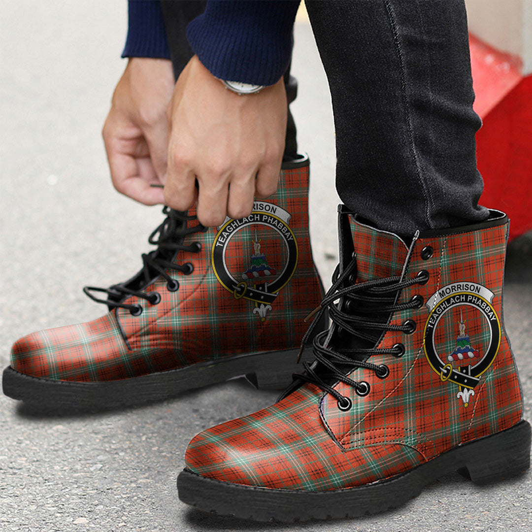 Morrison Red Ancient Tartan Crest Leather Boots