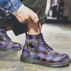 Rutherford Tartan Crest Leather Boots