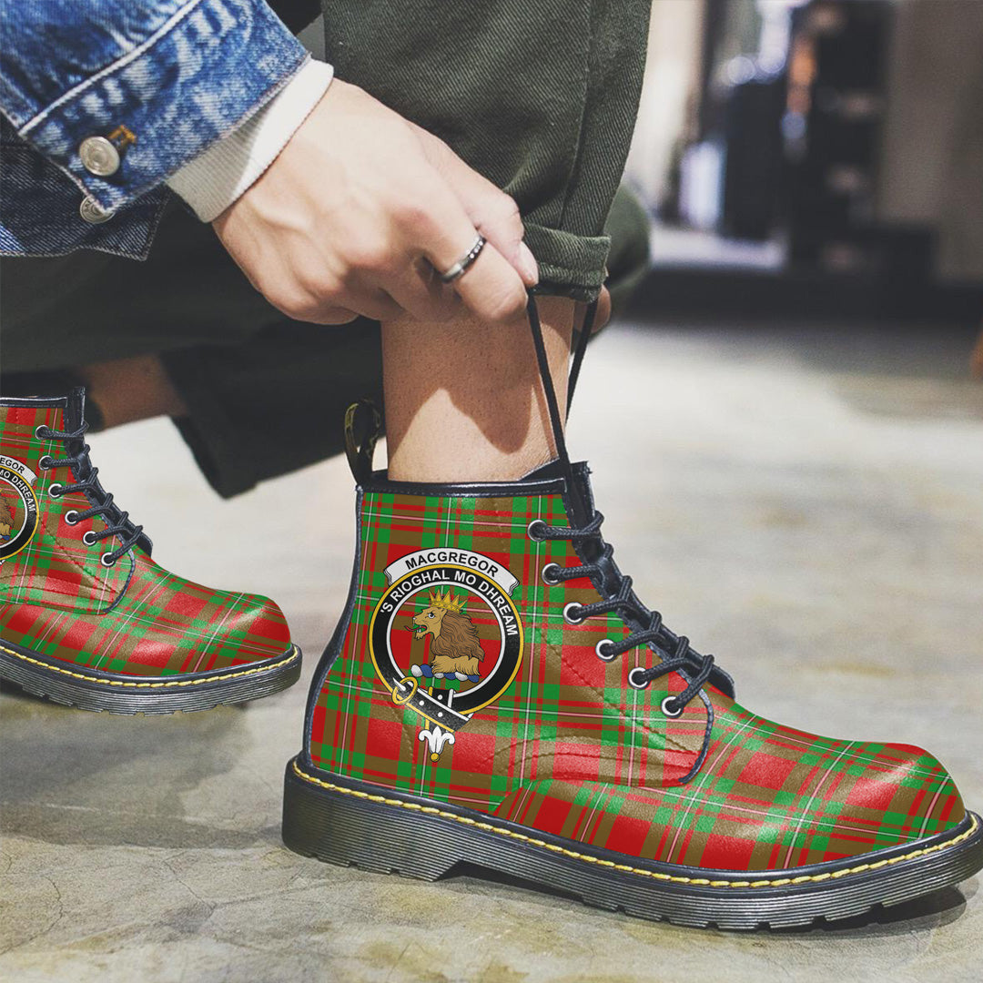 MacGregor Modern Tartan Crest Leather Boots