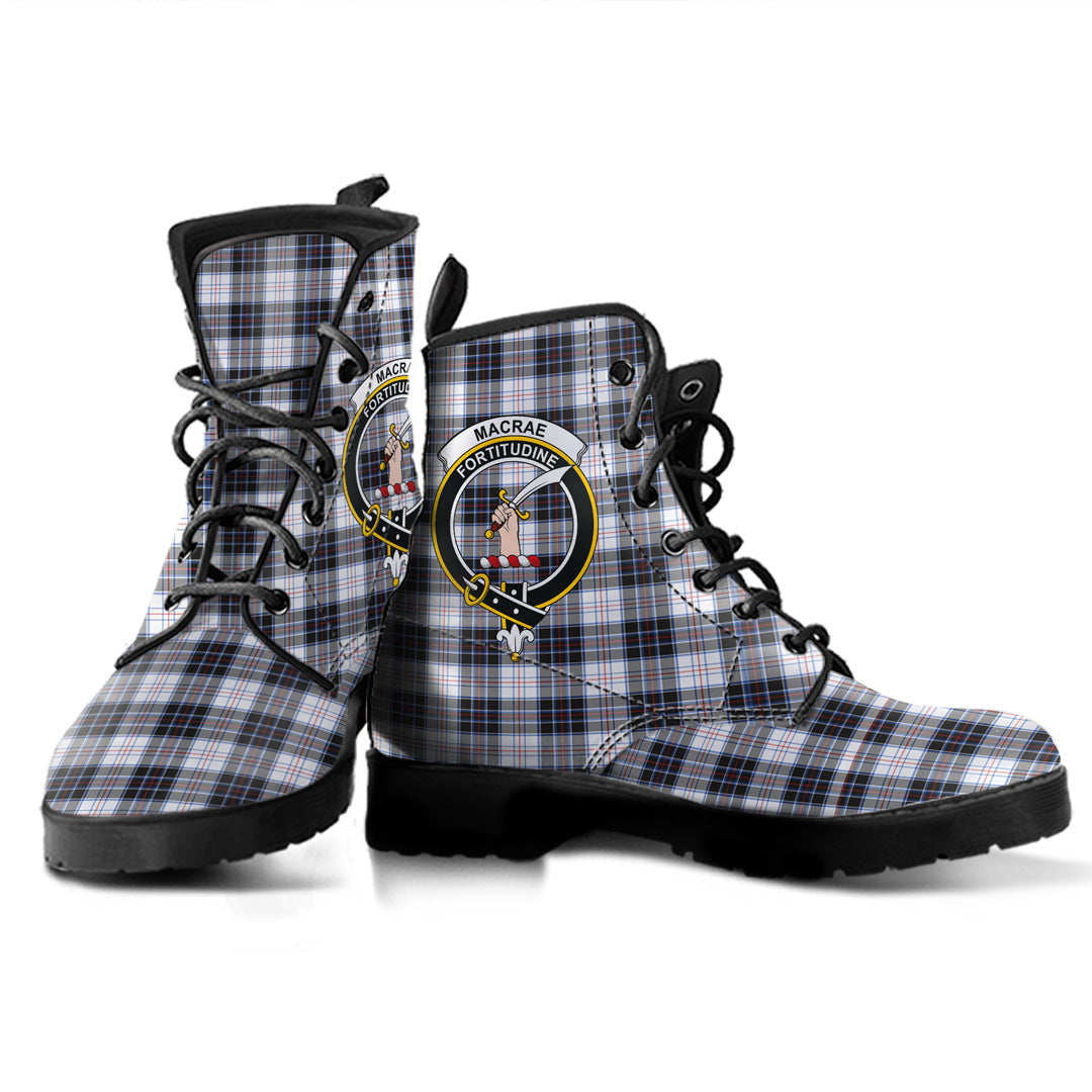 MacRae Dress Modern Tartan Crest Leather Boots