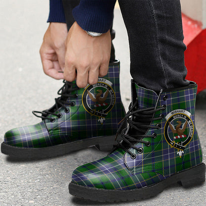 Wishart Hunting Modern Tartan Crest Leather Boots