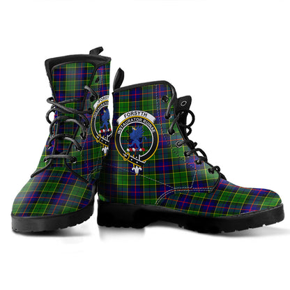 Forsyth Modern Tartan Crest Leather Boots