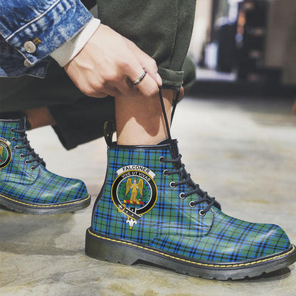 Falconer Tartan Crest Leather Boots